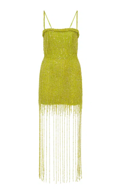 Rachel Gilbert Presley Beaded Tulle Midi Dress