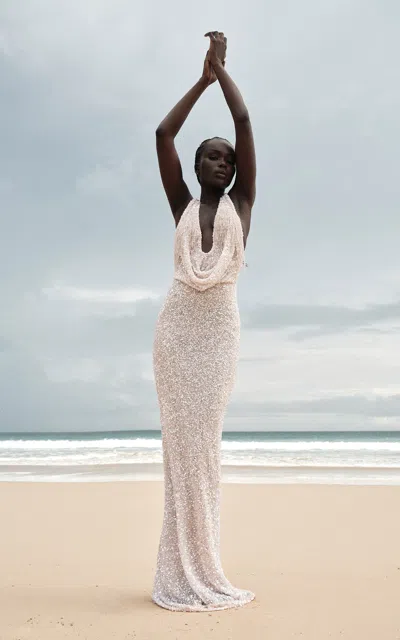 Rachel Gilbert Presley Draped Tulle Gown