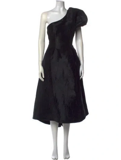 Pre-owned Rachel Gilbert Printed Long Dress In Black