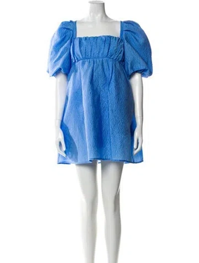 Pre-owned Rachel Gilbert Printed Mini Dress In Blue