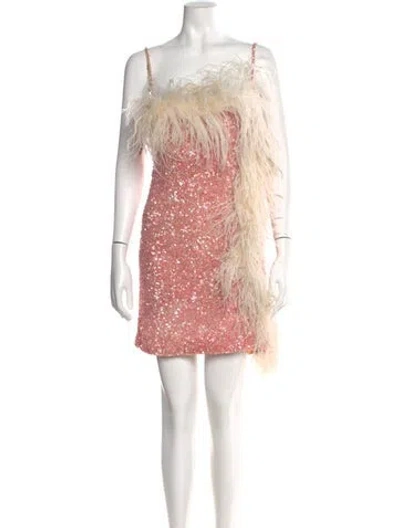 Pre-owned Rachel Gilbert Printed Mini Dress In Pink