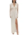 Rachel Gilbert Quinn Silk Maxi Dress In Brown