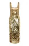 Rachel Gilbert Remy Cascading Sequin Tulle Gown In Gold