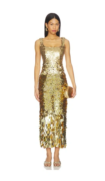 Rachel Gilbert Remy Dress In Gold