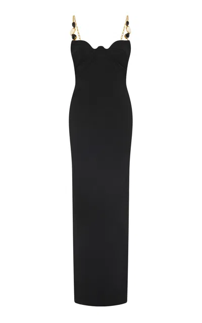 Rachel Gilbert Riccardo Embellished Strap Gown In Black
