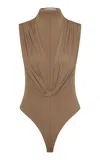 Rachel Gilbert Rico Draped Bodysuit In Brown