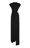 Rachel Gilbert Rico Embellished Slit Gown In Black