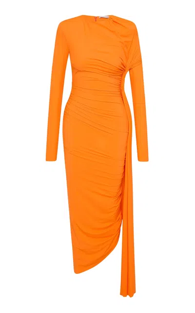Rachel Gilbert Rico Ruched Dress In Orange