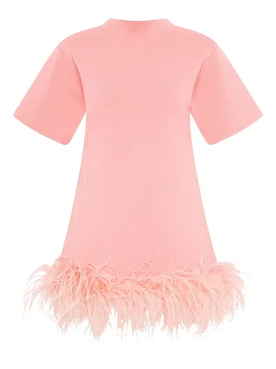 Rachel Gilbert Rita Feather-embellished Dress In Orange