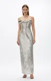 Rachel Gilbert Rosalie Gown In Silver