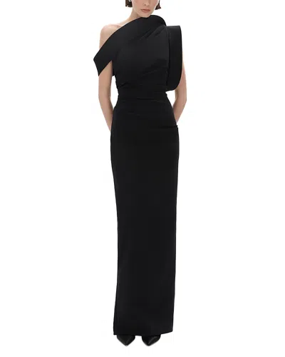Rachel Gilbert Rowana One Shoulder Gown In Black