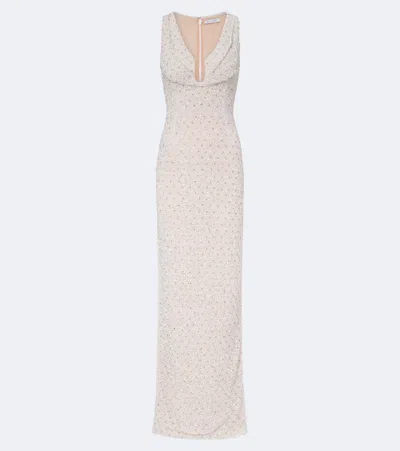 Rachel Gilbert Ruby Embellished Gown In White