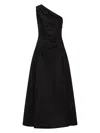 Rachel Gilbert Ruched One-shoulder Dress In Black