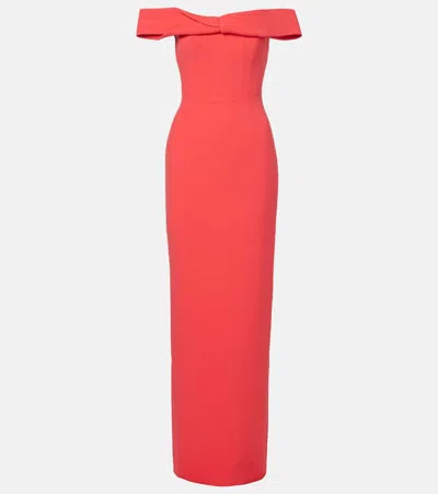 Rachel Gilbert Rydell Off-shoulder Gown In Red