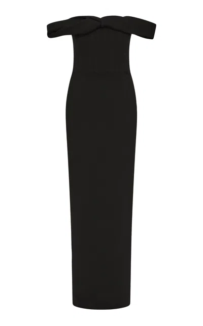 Rachel Gilbert Rydell Off-the-shoulder Gown In Black
