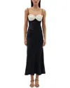 Rachel Gilbert Ryder Wool & Silk-blend Midi Dress In Black
