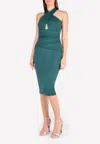 Rachel Gilbert Sabelle Crossover Sheath Dress In Green