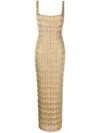 Rachel Gilbert Sadie Fringed Gown Dress In Neutrals