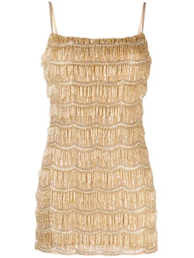 Rachel Gilbert Sadie Sequin-embellished Minidress In Gold