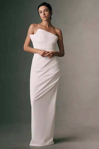 Rachel Gilbert Salma Strapless Gown In White