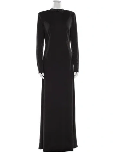 Pre-owned Rachel Gilbert Scoop Neck Long Dress In Black