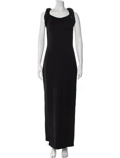 Pre-owned Rachel Gilbert Scoop Neck Long Dress In Gray