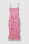 RACHEL GILBERT RACHEL GILBERT SEQUIN FEATHER MIDI DRESS