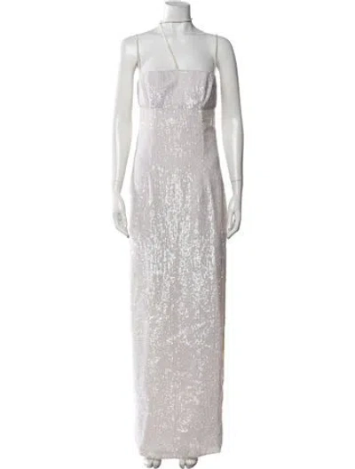 Pre-owned Rachel Gilbert Sequin Long Dress In Neutrals