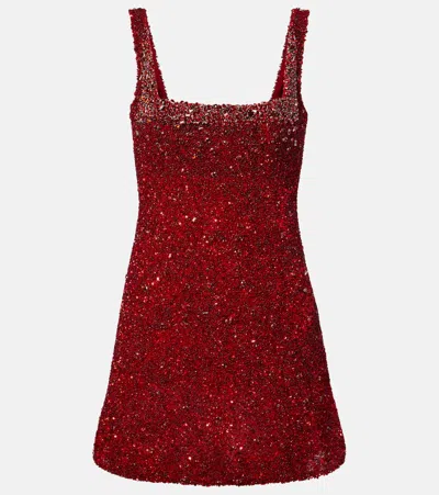 Rachel Gilbert Sequined Minidress In Red
