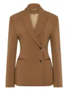 Rachel Gilbert Sergio Double-breasted Blazer In Brown