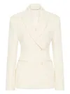 Rachel Gilbert Sergio Padded-shoulder Blazer In Neutral