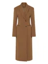 Rachel Gilbert Sergio Padded-shoulder Coat In Brown
