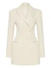 Rachel Gilbert Sergio Padded-shoulder Mini Dress In White