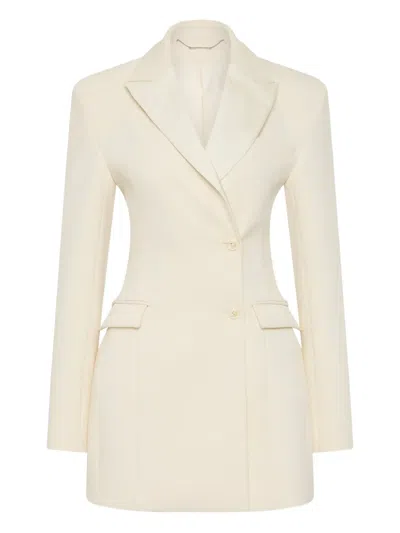 Rachel Gilbert Sergio Padded-shoulder Mini Dress In White