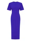Rachel Gilbert Short-sleeve Gathered Dress In Blue