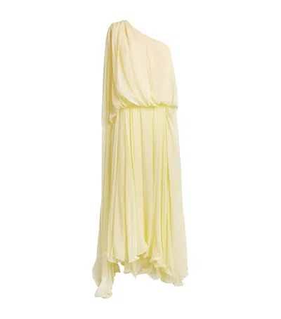 Rachel Gilbert Silk Isla Midi Dress In Yellow