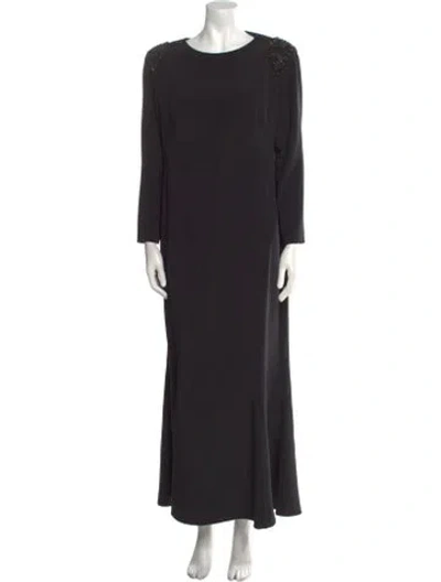 Pre-owned Rachel Gilbert Silk Long Dress In Black