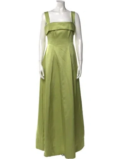 Pre-owned Rachel Gilbert Silk Long Dress W/ Tags In Green