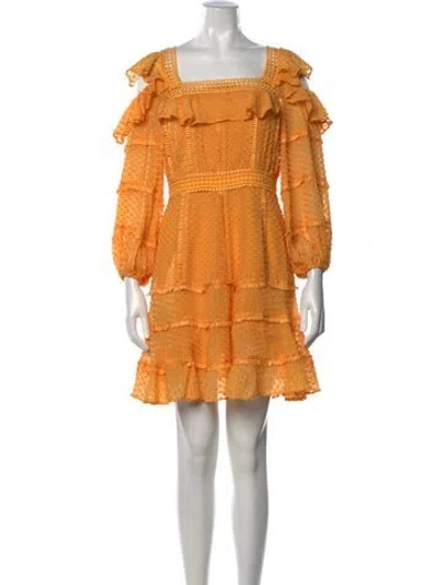 Pre-owned Rachel Gilbert Silk Mini Dress In Orange