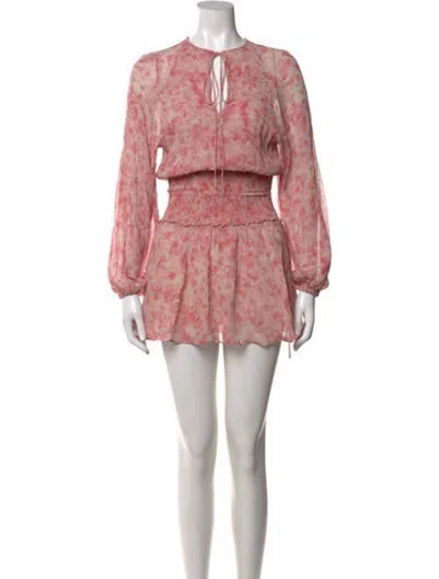 Pre-owned Rachel Gilbert Silk Mini Dress In Pink