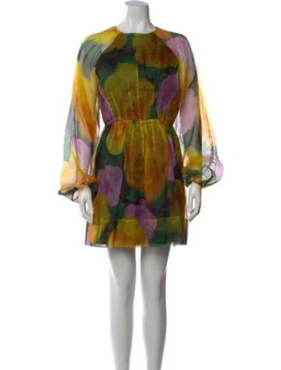 Pre-owned Rachel Gilbert Silk Mini Dress W/ Tags In Yellow