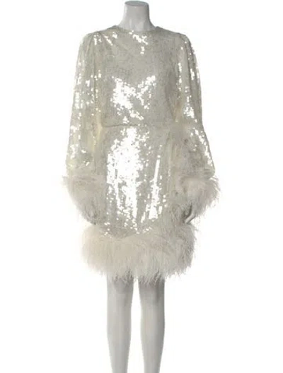 Pre-owned Rachel Gilbert Silk Mini Dress In White