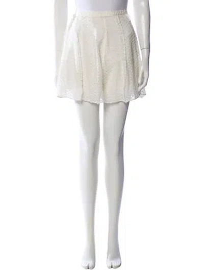 Pre-owned Rachel Gilbert Silk Mini Shorts W/ Tags In White