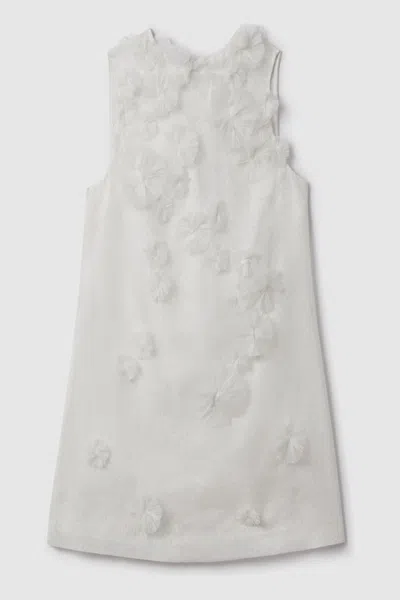 Rachel Gilbert Silk Organza Mini Dress In Ivory
