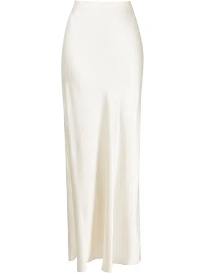 Rachel Gilbert Skye Silk Long Skirt In White