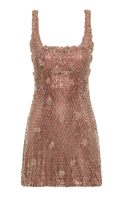 Rachel Gilbert Solana Mini Dress In Rose Gold