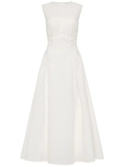 Rachel Gilbert Strapless Ruched Dress In White