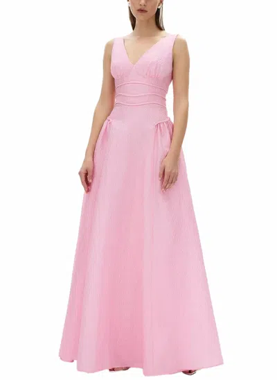 Rachel Gilbert Sophia Jacquard Gown In Pink