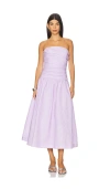 Rachel Gilbert Strapless Sophia Midi Dress In Purple