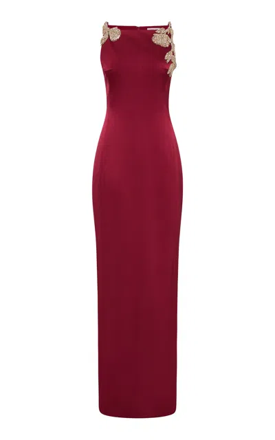 Rachel Gilbert Sorrento Embellished Column Gown In Red